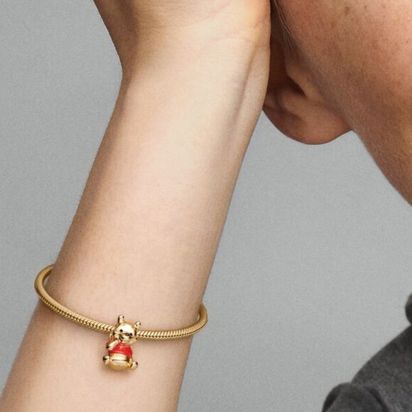 Disney Pandora Winnie the Pooh Bear Charm Gold plated - Picture 4 of 13